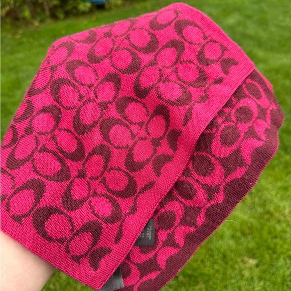 Coach Accessories - Coach Pink Patterned Scarf